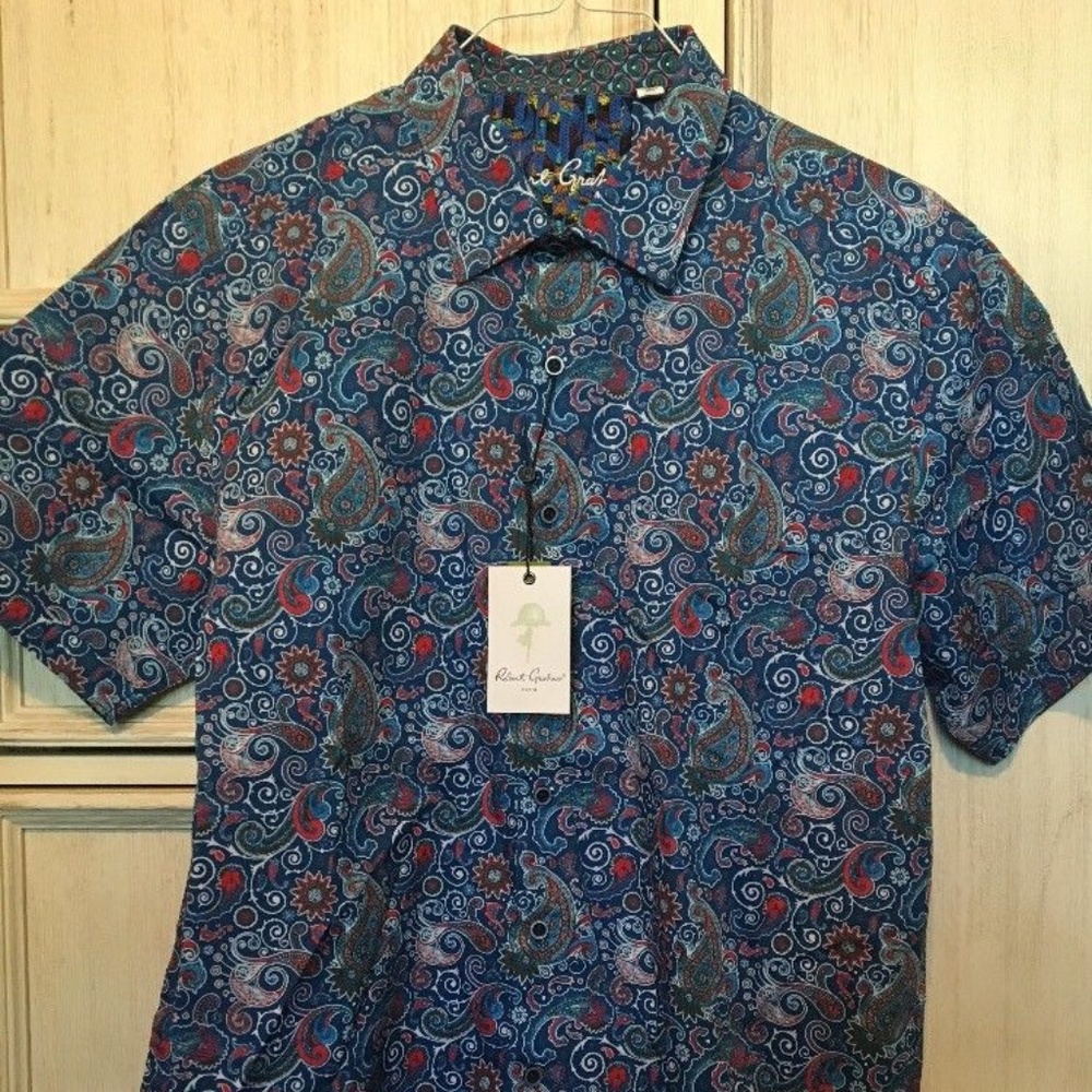 Robert Graham “Conecrest" Blue S/S Paisley Dress